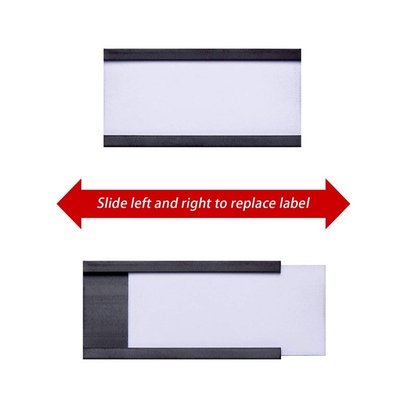 EEOYU 100 Pieces Magnetic Label Holders with Magnets Magnetic Data Card Holders with Clear Plastic Protectors for Metal Shelf  Whiteboard (1 x 2 Inch) - Image 4